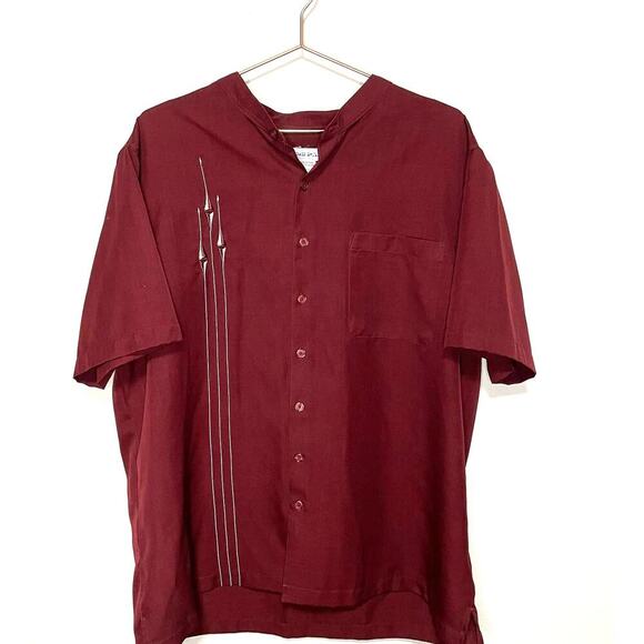 Irvine Park Bowling Maroon Button Up Mens Shirt Rockabilly Red size Extra Large - Picture 1 of 7